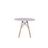 Mesa Redonda Eames Eiffel Wood 100cm Branca