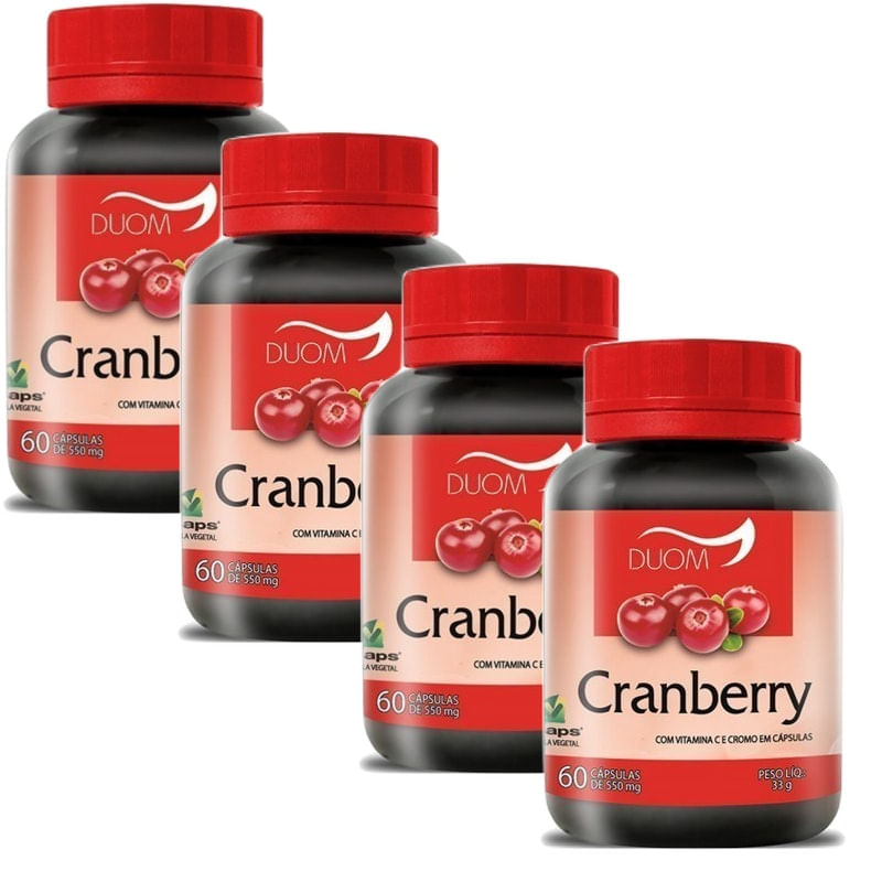 Kit com 4 Cranberry 60cps 550mg Duom - Carrefour - Carrefour