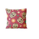 Almofada Para Sofá Sala Cheia 40x40 Decorativa Caveira Fogos