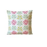 Almofada Para Sofá Sala Cheia 40x40 Decorativa Branca Flores