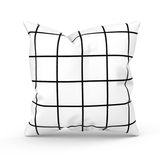 Almofada Para Sofá Sala Cheia 40x40 Branca Quadrilulada