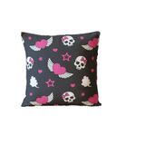 Almofada Para Sofá Sala Cheia 40x40 Decorativa Caveira Laço