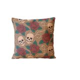 Almofada Para Sofá Sala Cheia 40x40 Caveira Cravo E Rosa