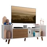 Rack Cancun para TV até 65' com Pés Branco/Rustic Madesa