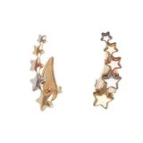 brinco ear cuff com 5 estrelas lisa 3 ouros