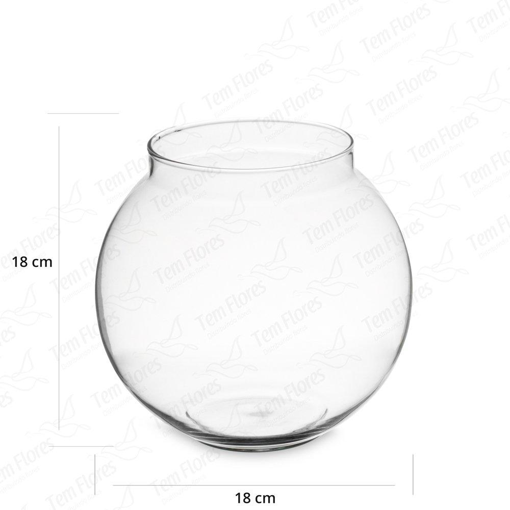 Vaso De Vidro Para Decoração Aquario Com Colar 18x18