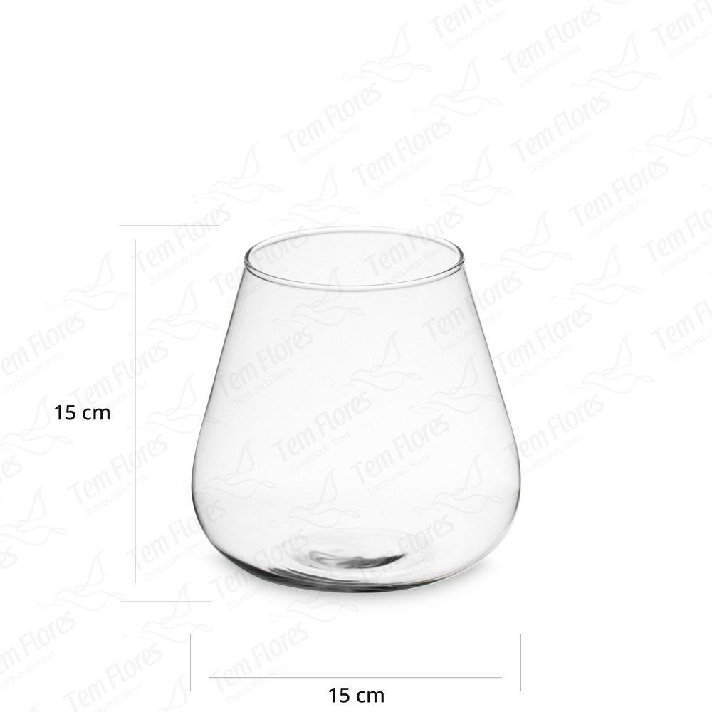 Vaso De Vidro Para Decoração Conhaque Mundi 15x15