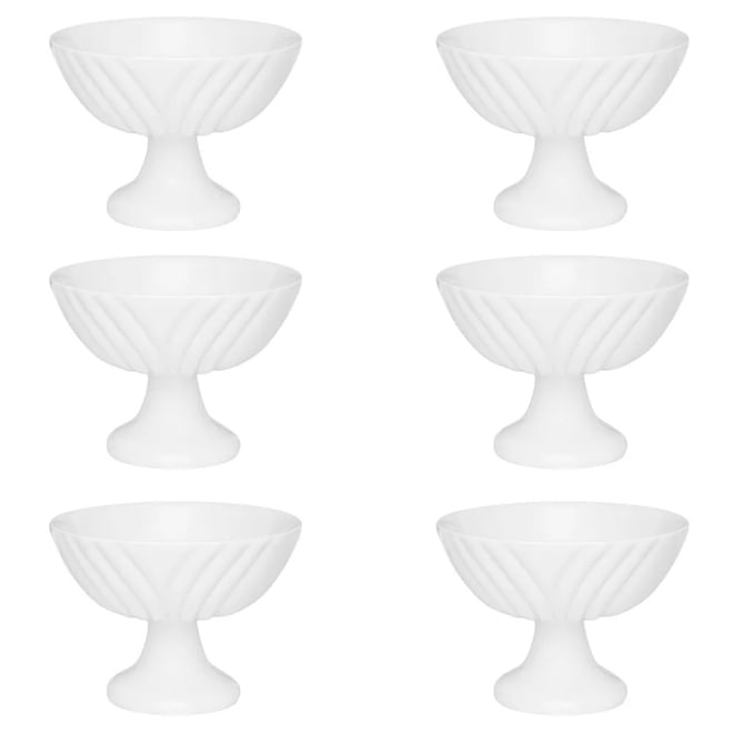 Conjunto 6 Taças Para Sobremesa Oxford Soleil White Porcelana