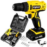 Parafusadeira e Furadeira a Bateria 12V Bivolt PFE-12EV com Maleta e Kit EVALD