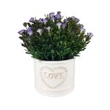 VASO DE CERÂMICA LOVE C/ ARRANJO ARTIFICIAL FLORZINHA