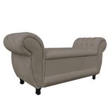 Recamier Baú Grécia Namoradeira Calçadeira Suede Marrom Rato
