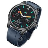 Relógio Inteligente Smartwatch NAMOFO2021 Cardíaca Pressão - Azul-Preto