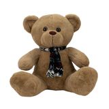 Urso Pelúcia Sentado Cachecol 23cm - Decoração Quarto Bebe