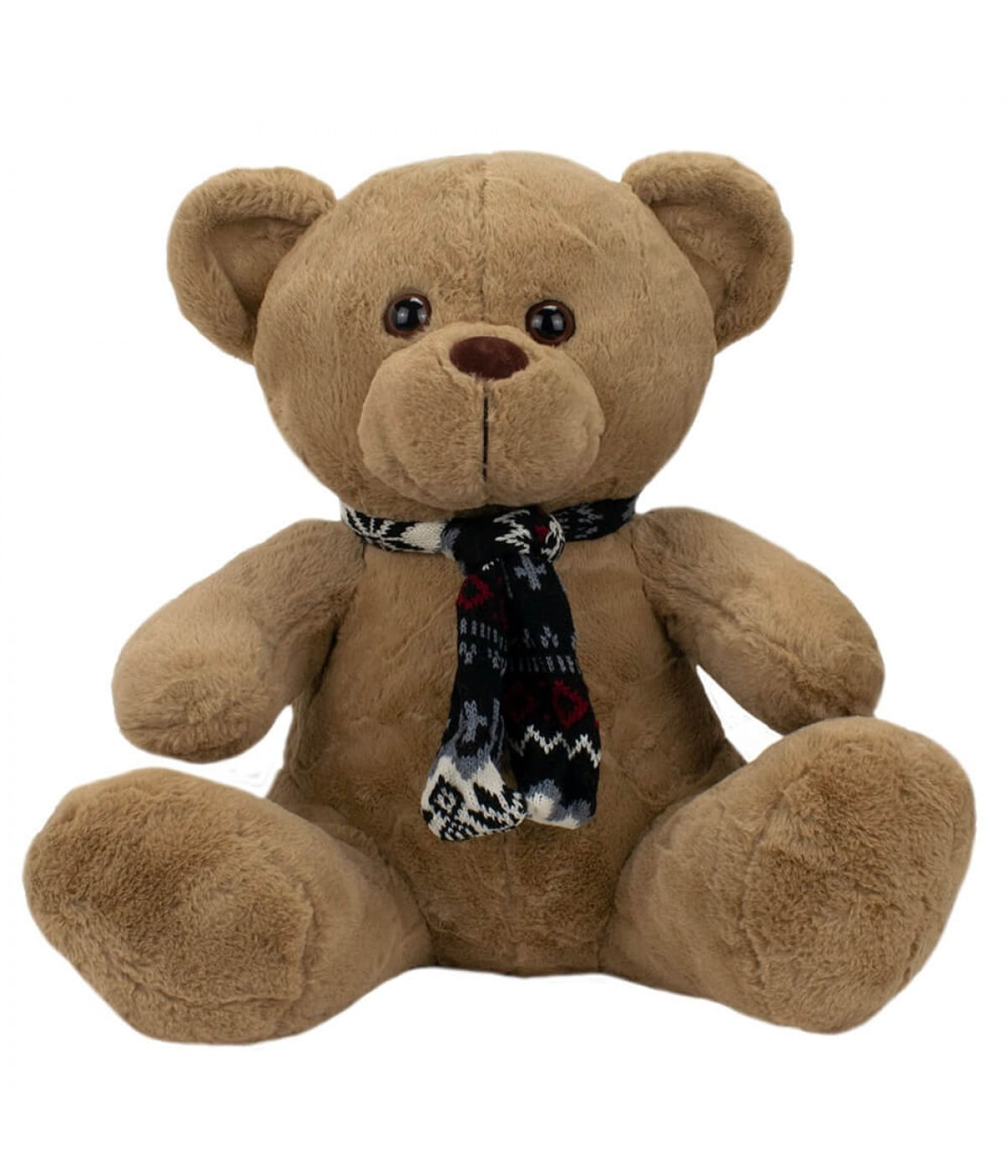 Urso Pelúcia Sentado Cachecol 23cm - Decoração Quarto Bebe