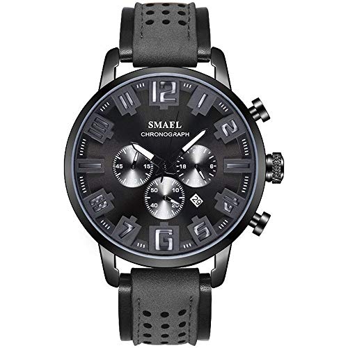 Relógio Quartzo Smael Sl-9077 À Prova D´água Pulseira De Couro