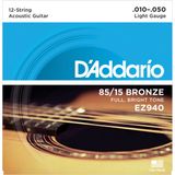 Encordoamento Para Violão Aço 12 Cordas Ez940 D'Addario