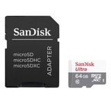 Cartão De Memória Micro Sd Sandisk 64gb, Ultra, Classe 10, C/adaptador - Sdsqunr-064g-gn3ma