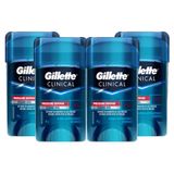 Kit com 4 Desodorantes Gillette Clinical Gel Pressure Defense 45g