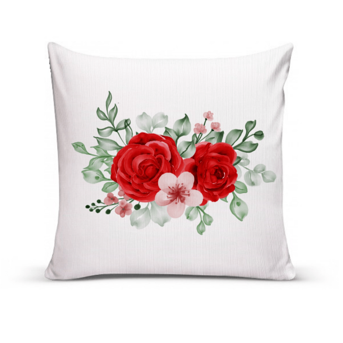 Almofada Para Sofá Sala Cheia 40x40 Flores Vermelhas