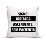 Almofada Para Sofá Sala Com Enchimento 40x40 Signo Irritada