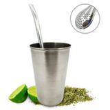 Kit Chimarrão Tereré Cuia Copo Inox 200ml 1 Bomba Lisa