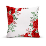 Almofada Para Sofá Sala Com Enchimento 40x40 Rosas Vermelhas