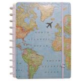 CADERNO GRANDE COM 60F PAUTADAS E COM 20F SEM PAUTA BY GOCASE MAPA MUNDI - CIGD4095