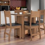 Mesa de Jantar 4 Cadeiras Milano Carvalho Preto