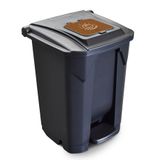 Lixeira Orgânico 60l Roda Pedal Tampa Click Lanchonete Pt