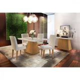 Conjunto Sala De Jantar Luna 120 Mdf Com 4 Cadeiras Grécia