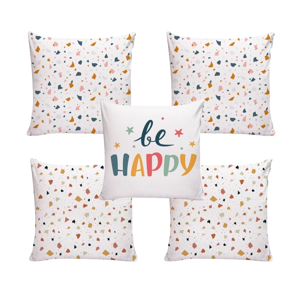 Kit 5 Almofadas Decorativas Para Sofá Cheias 40x40 Be Happy