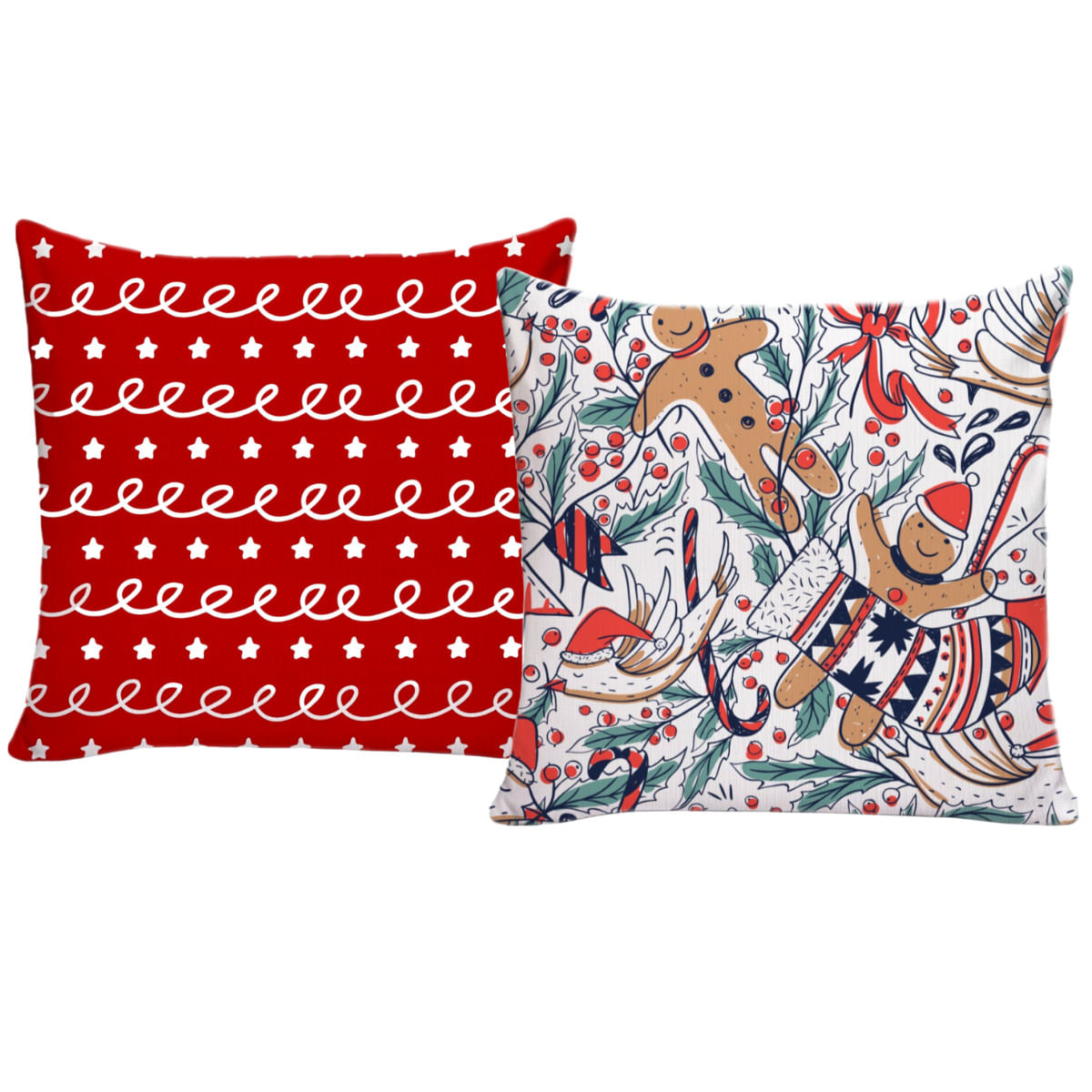 Kit 2 Almofadas Decorativas Para Sofá 40x40 Tema Natal