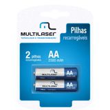 Pilhas Recarregaveis Aa 2500mah Com 2 Unidades - Cb053 - Multilaser