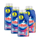 Kit 4 Refil Sabão Líquido Concentrado Brilhante Limpeza Total 500ml