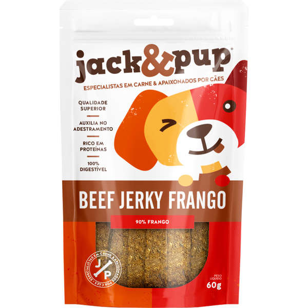 Petisco Snack Jack E Pup Para Cães 90% Carne E Frango 60g