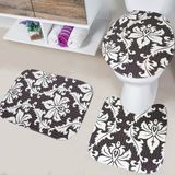 Kit Com 3 Tapetes De Banheiro Mandala Preto