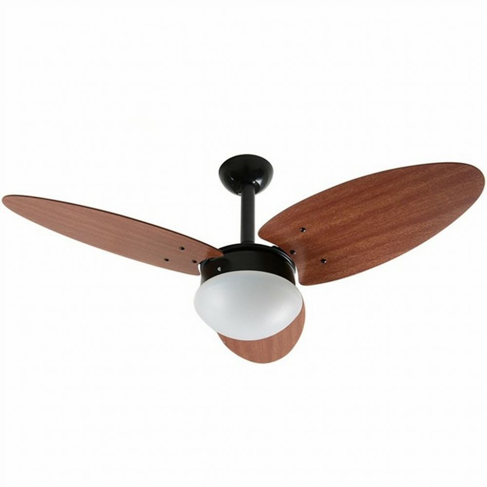 Ventilador de Teto c/ Chave Preto Pás Mogno 220V Martau Menor preço em Ventilador de Teto c/ Chave Preto Pás Mogno 220V Martau
