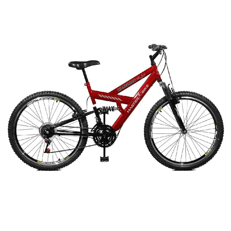 Bicicleta Master Bike Kanguru Aro 26 Full Suspensão 21 Marchas - Vermelho
