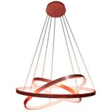 Lustre Led Moderno Pendente Anéis Led 89w 3 Arcos Rose