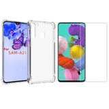 Capinha Silicone Antichoque e Película Vidro Samsung A21