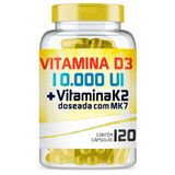 Vitamina D3 10.000ui + Vitamina K2 150mcg Com 120 Cápsulas