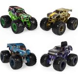 Monster Jam, Official Reveal The Steel 4-pack Of Color-changing Die-cast Monster Trucks, Escala 1:64 (6058463)