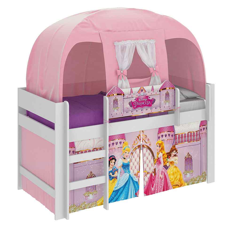 Cama Infantil Princesas Disney Play Com Barraca