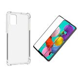 Capinha Silicone Antichoque e Película Vidro 3D Samsung A51