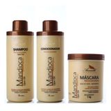 Kit Shampoo, Cond E Mascara Mandioca Aramath 1l Profissional