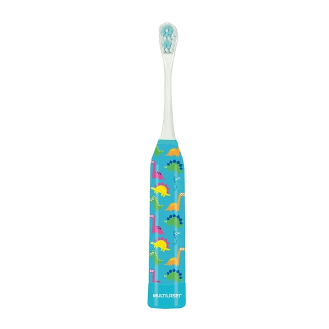 Escova Dental Elétrica Multilaser Health Dinossauro Branco E Azul