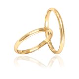 Par De Alianças Finas De Casamento 3 Mm Ouro 18k - Montpellier