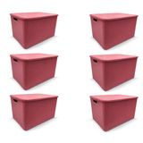 Kit 6 Caixa Organizadora Rattan Decorativa Com Tampa