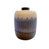 Vaso Decorativo Cerâmica Azul Corten Médio