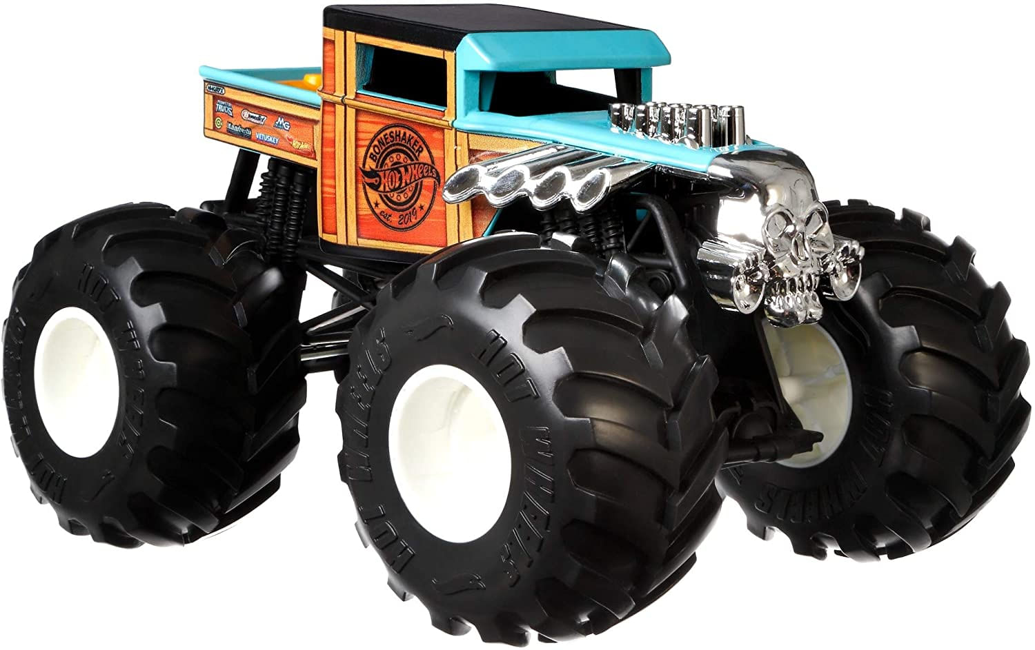 Hot Wheels Monster Trucks 1:24 Veículos Em Escala, Caminhões De Brinquedo  Metálicos Fundidos Colecionáveis Com Rodas Gigantes &, Chassi Estilizado  - Carrefour